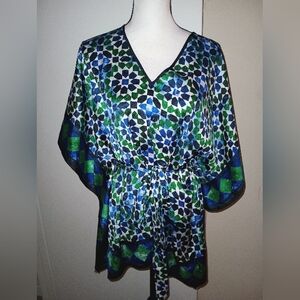 Michael Kors Blue and Green Mosaic Tunic